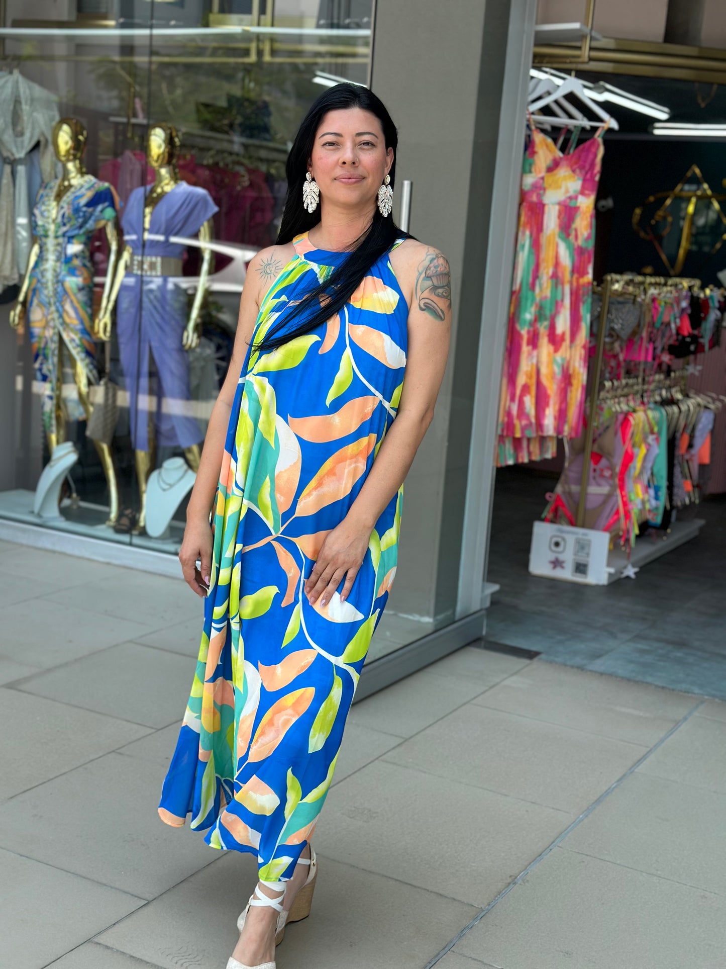 Vestido floral multicolor