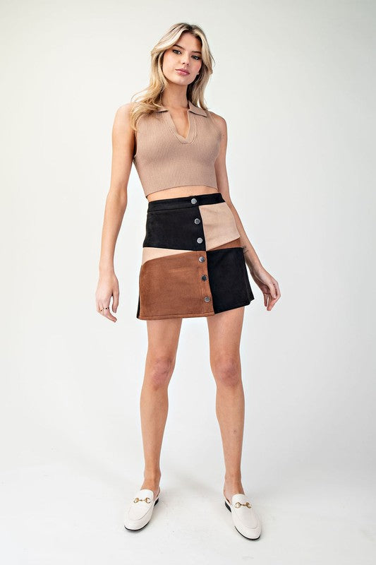 Falda Multicolor Pana