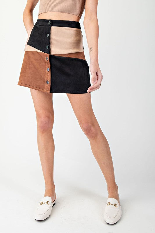 Falda Multicolor Pana