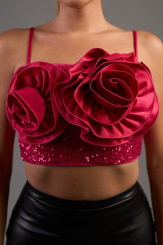 Crop top rosa fucsia