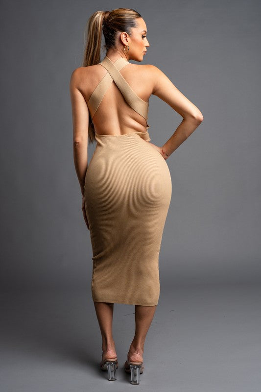 Vestido Midi canalé