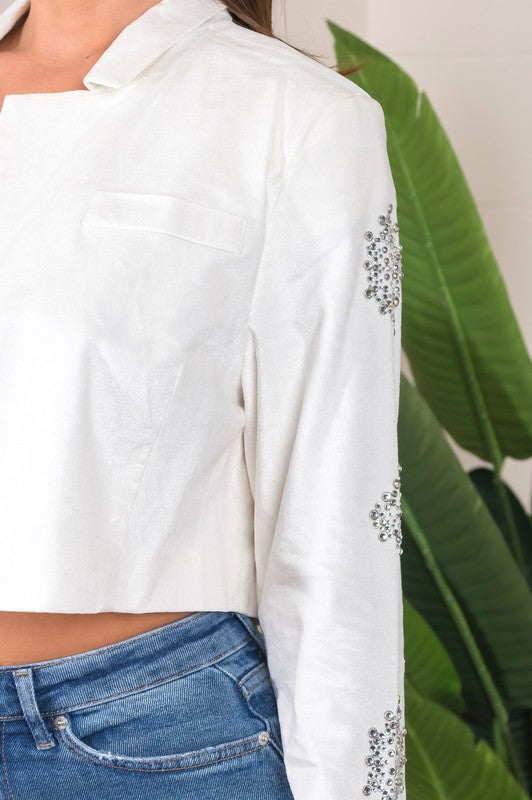 Chaqueta blanca de pana