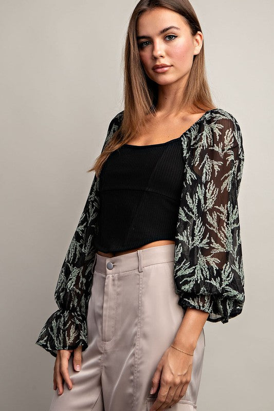 Blusa mangas mesh