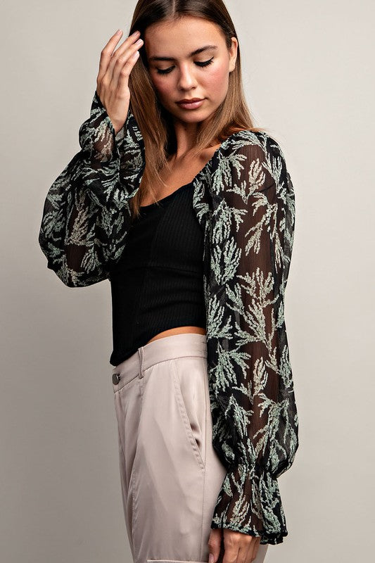 Blusa mangas mesh