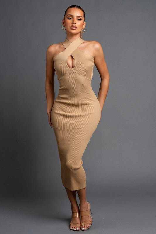 Vestido Midi canalé